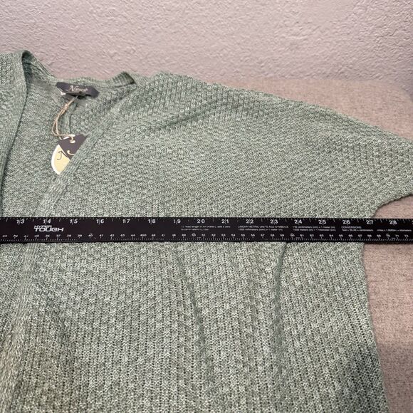 Natural Refletions Cardigan Green Open Knit 3/4 Sleeve Pockets Women S NEW - Picture 5 of 7